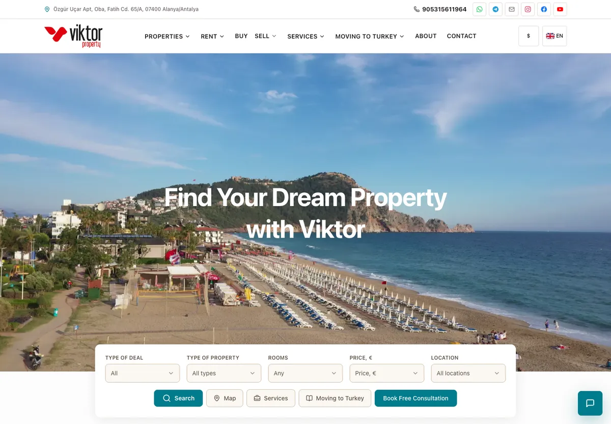 Viktor Property public website preview